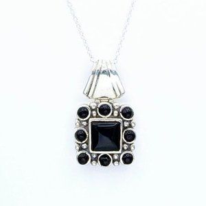 925 Sterling Silver Onyx SOUTHWESTERN Pendant Necklace